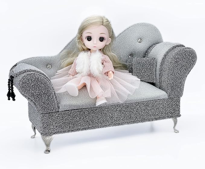 Yikko 1/6 Sofa Cushions for Dollhouse Living Room or Bedroom Decor, 12inch Dolls Accessories, Furniture for Blythe-Doll, Gift for Women Jewelry Box(A57-391)