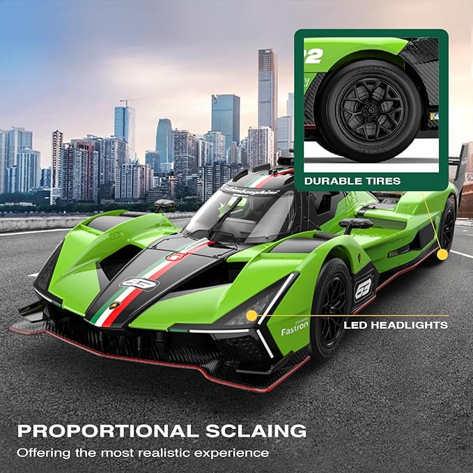 Voltz Toys 1/14 Scale Le Mans RC Car Licensed Lamborghini SC63 LMDh Remote Control Toy Car Model for Kids and Adults with Open Doors and Lights Gift for Kids and Adult