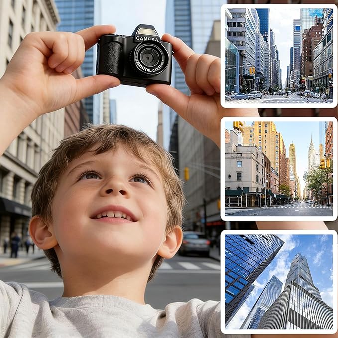 Mini Keychain Digital Camera, Portable Tiny Camera, Video Tiny Retro Digital Camera, with 60MP Camera, 1.3" Screen, 64GB SD Card & Lanyard for Travel, Students, and Daily Snapshots