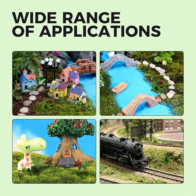 Yetaha 90 Pcs Mini Model Trees, Miniature Plants Green Shrubs Bush Models, Artificial Plants for Train Scenery Railway Sand Architecture Craft DIY Landscape Dollhouse Cake Topper Decor