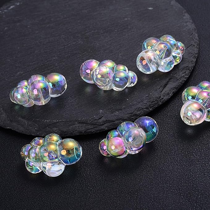 20 Pieces Tiny Fake Bubbles for Dollhouse Mini Bathtub 1:6 Miniature Dollhouse Accessories Bubble Decor for Fairy Garden Beach, Acrylic Bubble Beads