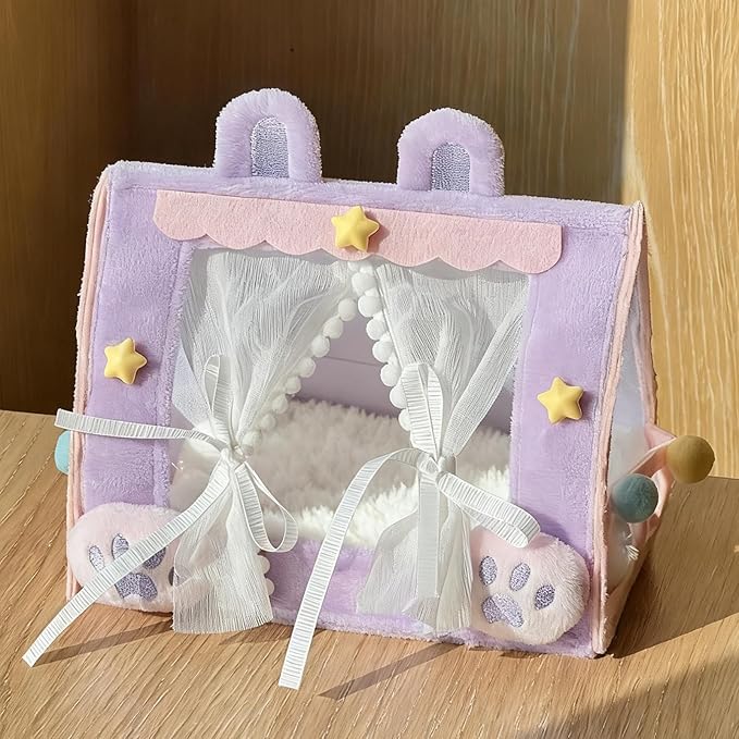 Mini Doll Tent Bed | Adorable Miniature Tent House Crib | Nursery Accessory Decorative Toy for Dolls & Stuffed Animals for Kids Girls Pretend Play
