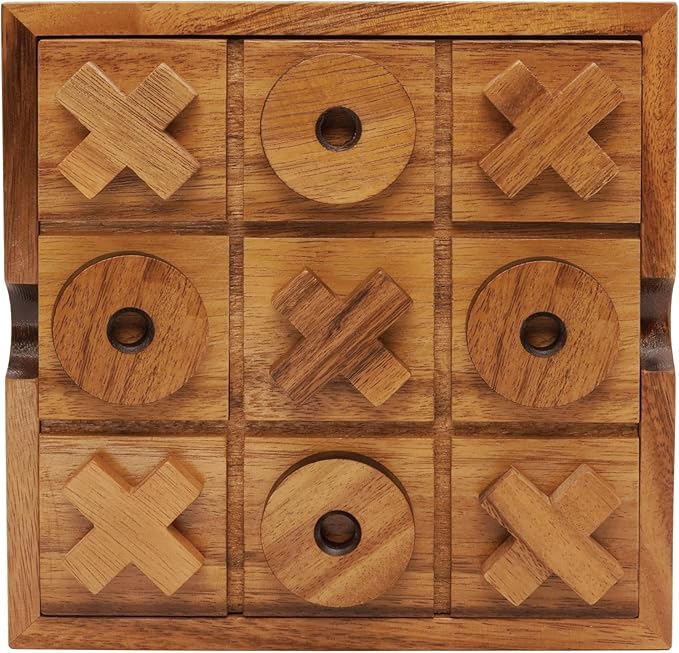 BSIRI Extra Large Tic Tac Toe Board Games - Ideal for Kids Games, Family Games and Game Night for Adults, Farmhouse Decor for Coffee Table Decor, Unique Gifts for All Occasion (8.6 Inch)