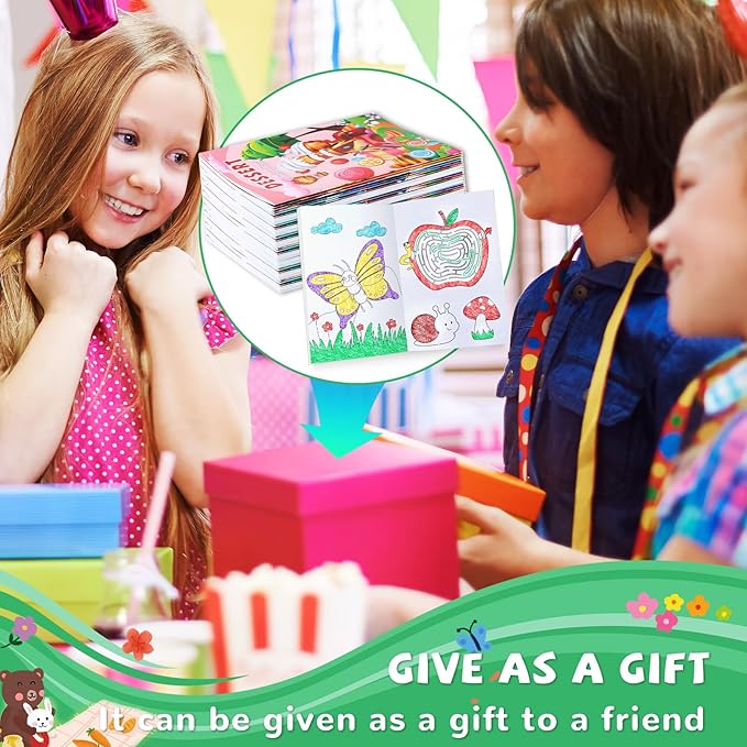 BenLouis Coloring Books for Kids With Stacking Crayons Set Mini Coloring Books Bulk for Ages 4-8-12 Small Activity Books for Birthday Party Gifts Goodie Bags Stuffers Travel（24+24Pcs Colorful）