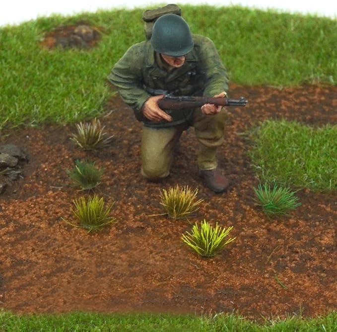 Woohome 312 PCS Static Grass Tufts - Yellow Model Grass, Terrain Model Kit, Artificial Grass for Train Landscape, Railway Scenery, Miniature Shrubs & Bushes