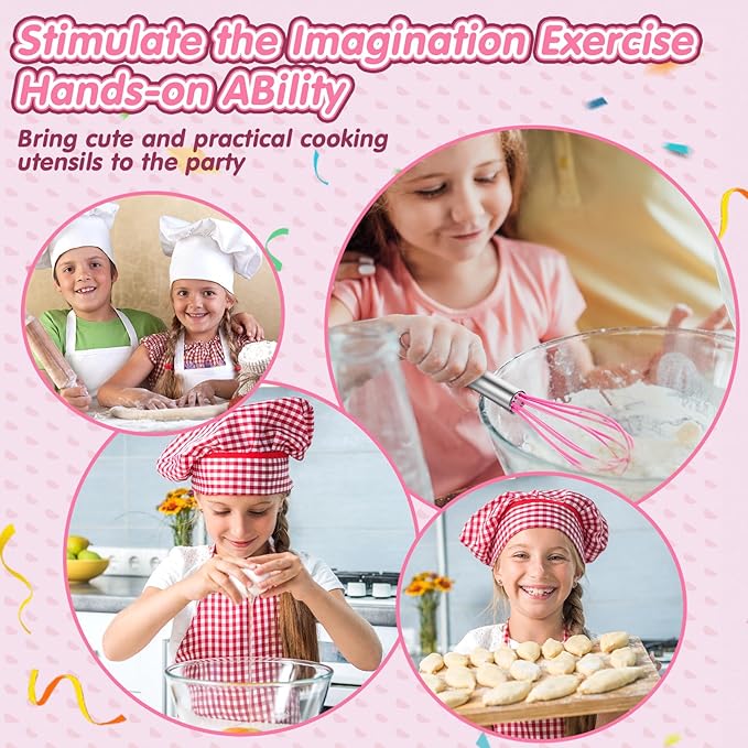 24 Pcs Kids Baking Supplies for Real Cooking Games Prize Party Favors, Valentines Gifts for Kids, Baking Cooking Birthday Party for Boys Girls Toddlers (Small)