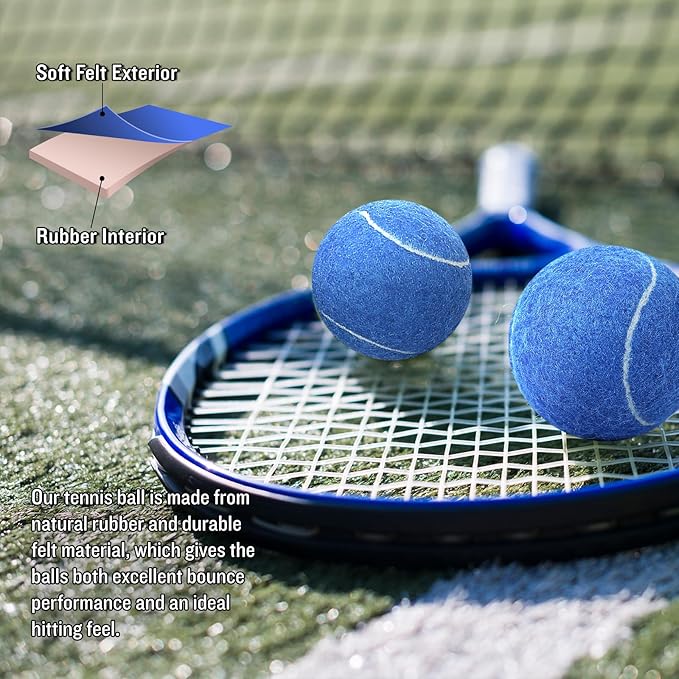 MRYCZ FYRHD 60 Pack Tennis Balls, Training Tennis Balls, Pet Dog Playing Balls, Practice Tennis Balls with Mesh Bag for Transport and Beginner Training