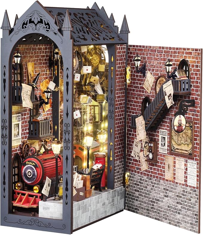 DIY Miniature Book Nook Dollhouse Room Kit for Teens and Adults-Old Train Station