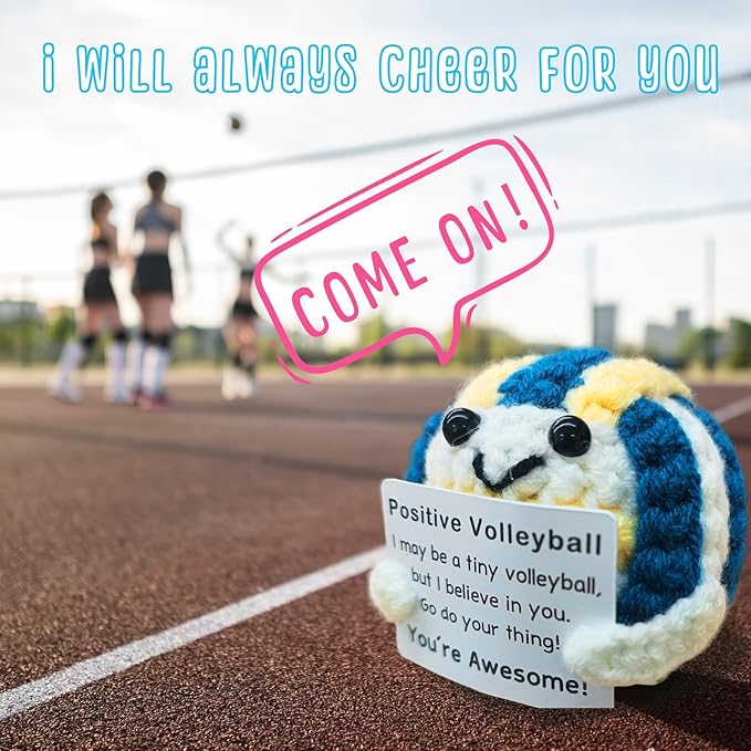 Zelaxeyi Mini Volleyball Ball Birthday Gifts for Men Women Volleyball Players,Funny Crochet Gifts for Volleyballs Lovers, Emotional Support Crochet