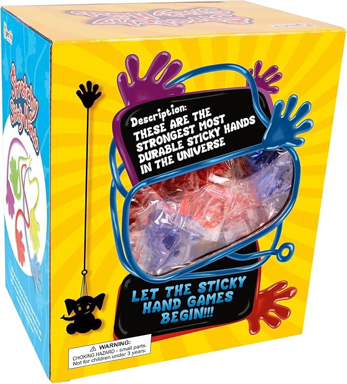 350 Pcs Bulk Sticky Hands for Kids - Slappy Slap Little Small Hands Sticky Toy - Goodie Bags Stuffers Party Favors for Birthday, Treasure Box, Hand Game 4-8, 8-12 - Easter Basket Fillers