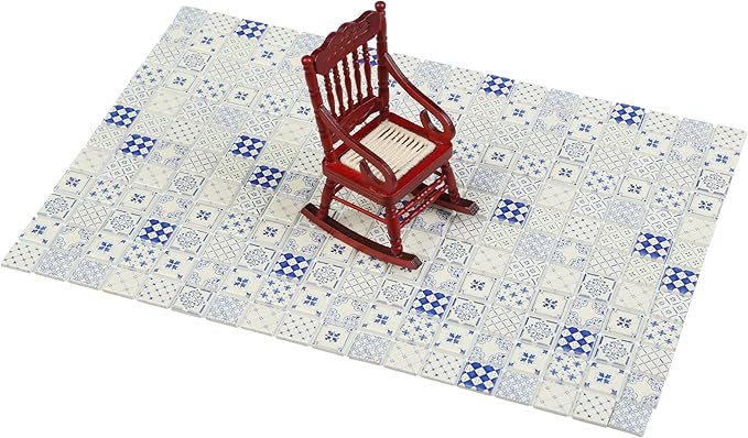 150 pcs, Dollhouse Flooring, 1:12 Scale Doll House Tiles, Miniature Checkerboard Floor, REDUCIO! (Timeless Porcelain)