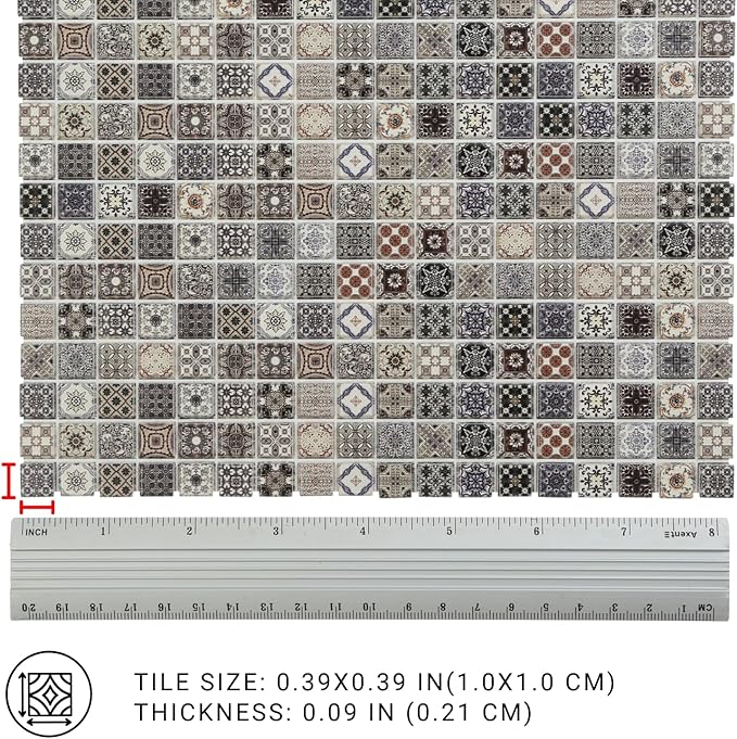 300pcs Miniature Floor Tiles for Dollhouse 1:24 Scale, Gypsum Mosaic Decor Kit, REDUCIO!