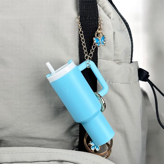 ERTUNA Mini Tumbler Keychain Accessories for Stanley Cup, 2 Way Cute Charms Chapstick Lip Balm Holder for Women Purse Handbag