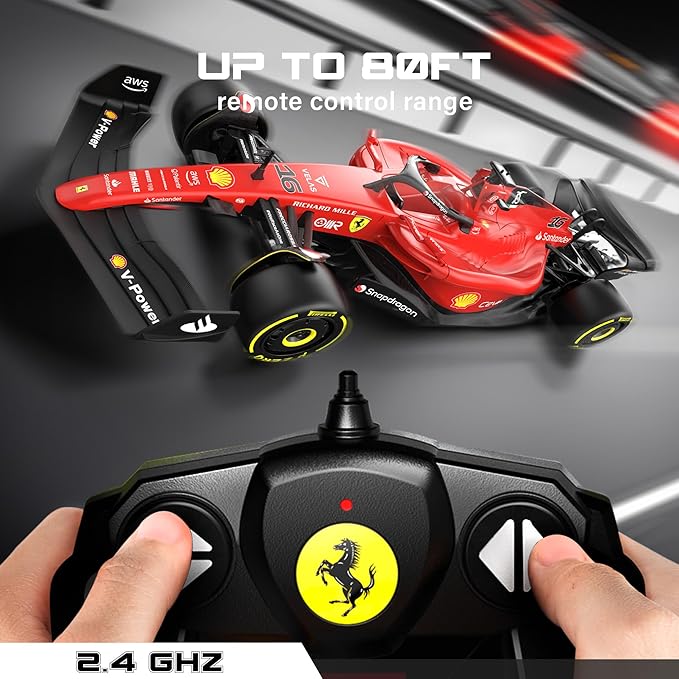 Voltz Toys Authentic Licensed 1:18 Ferrari F1 75 Remote Control Car - F1 Collection RC car Series for Kids and Adults - 2.4GHz RC Car for Gift (1:18 Ferrari F1 75)