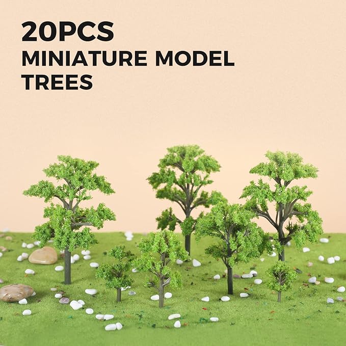 Yetaha 20 Pcs Miniature Model Trees, Mini Plant Ornament Model, Craft Tiny Shrubs for Fairy Garden Train Scenery Architecture Micro Landscape DIY Craft Home Decoration