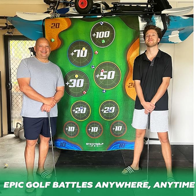 Golf Game for Adults Outdoor Indoor - Backyard Chipping Set with Sticky Balls - Family Entertainment Multi-Player Action - Friend and Party Activity - Gift for Golfers