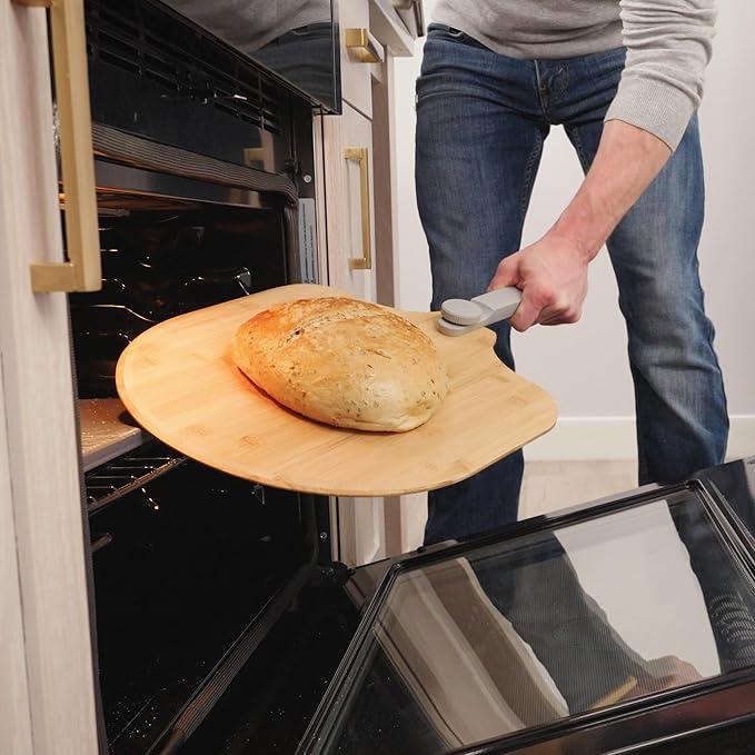 Old Stone Bamboo Foldable Paddle Pizza Peel, 14x16-Inch