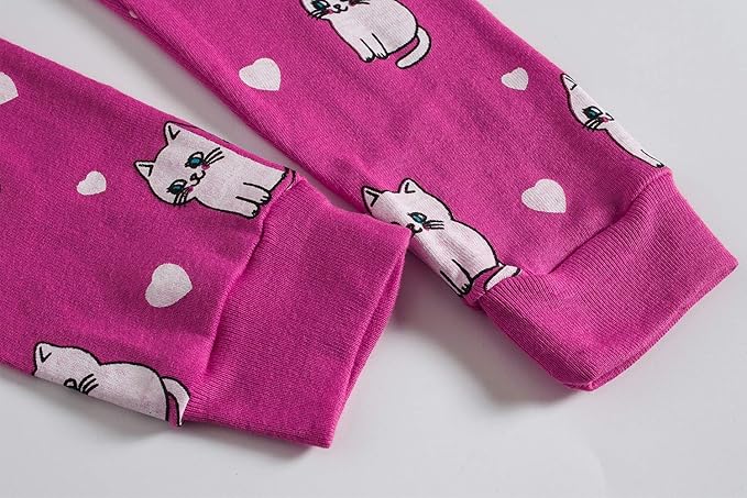 Babyroom Girls Matching Doll&Toddler 4 Piece Cotton Pajamas Toddler Christmas Sleepwear