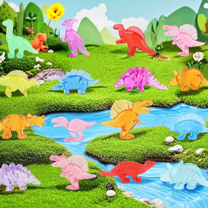 75 PCS Mini Dinosaur Figures Tiny Resin Dinosaur Mini Plastic Animals Figures for Vase Filler Home DIY Crafts Party Gifts Decoration, 14.82 oz