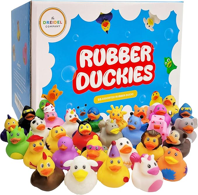 Assortment Rubber Duck Toy Duckies for Kids, Bath Birthday Gifts Baby Showers Classroom Incentives, Summer Beach and Pool Activity, 2" (200-Pack)