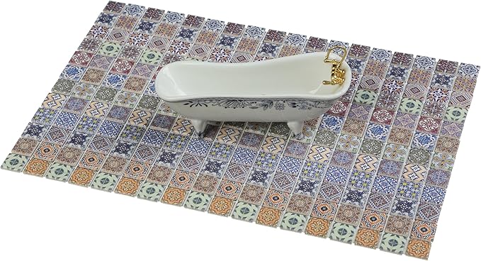 150 pcs, Dollhouse Flooring, 1:12 Scale Doll House Tiles, Miniature Checkerboard Floor, REDUCIO! (Spanish Tiles)