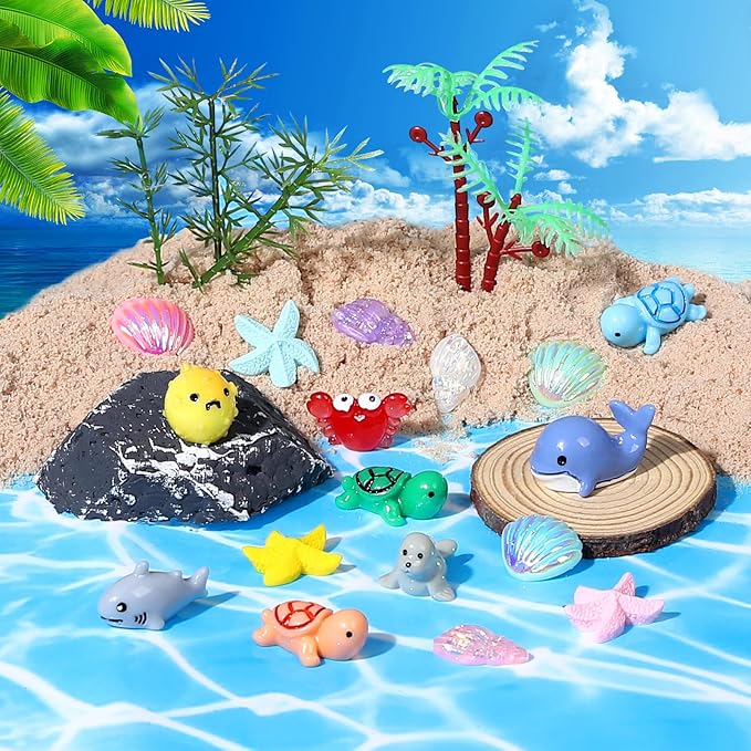 160pcs Mini Resin Animals Mini Animals Figures to Hide Tiny Resin Animal for Dollhouse Accessories and Aquarium Decor