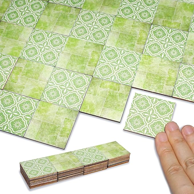 Dollhouse Flooring Tiles on 1/12 1/6 Scale Miniature Decor Accessories 32pcs Double-Sided