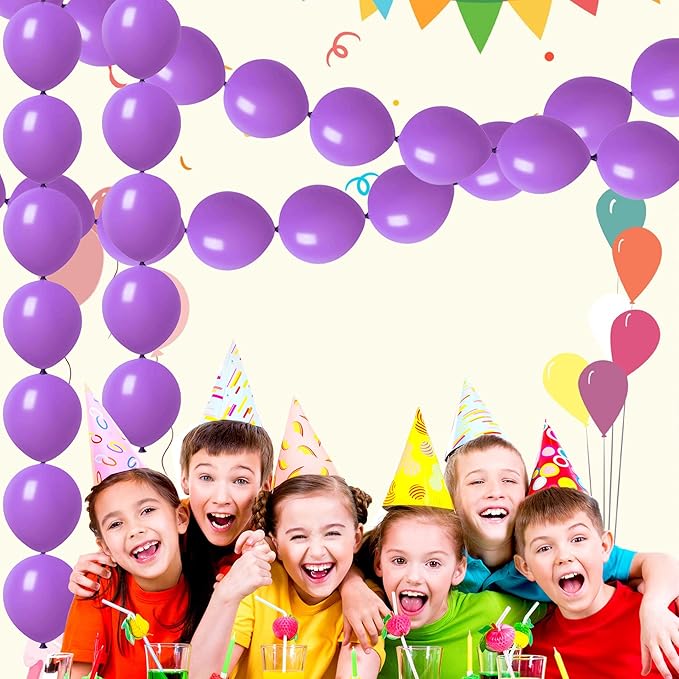 ADIDO EVA Link Balloons Purple 10 Inch Latex Quick Linkale Balloon 80 Pcs for Birthday, Halloween, Christmas, Party Festival Decorations