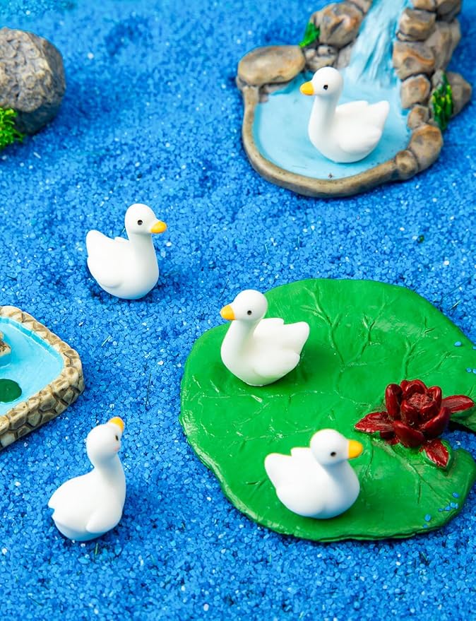 180Pcs Mini Gooses Resin, Tiny Resin Goose DIY Crafts, Lawn Yard Garden Decorfor Dollhouse Fairy Gardens Micro Landscape DIY Crafts