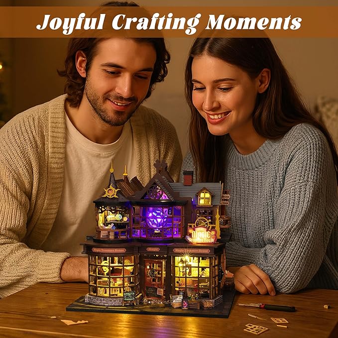 Flever Dollhouse Miniature DIY House Kit Creative Room with Furniture for Romantic Artwork Gift (Magic Treasure House)
