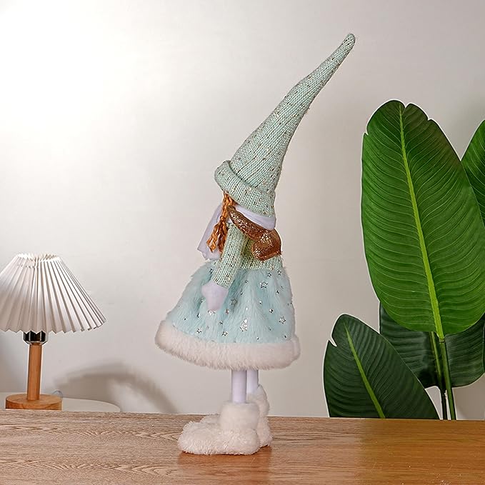Dedrian11 Christmas Decor Handcrafted Fabric Angel Doll, Festive Elf Figurine with Whimsical Charm,Ornament & Gift for Women, Christmas Tree Decor & Home Accent (Mint Blue)
