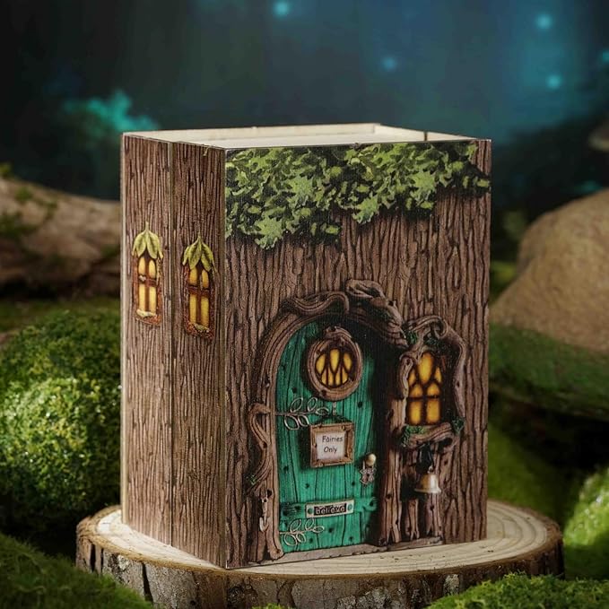 DIY Miniature House Kit, CUTEROOM Mini House Kit for Adult to Build, Wooden Dollhouse Making Kit with Furniture, Christmas Birthday Gifts (Forest Wonderland)