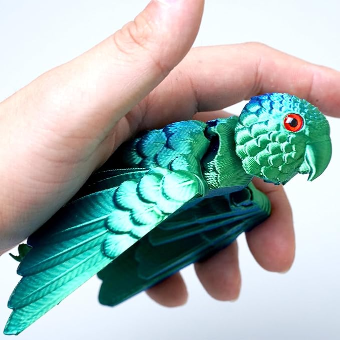 3D Printed Flexible Parrot Model,Bird with Wing,Movable Joints,Home Office Decor,Interesting Toys for Autism/ADHD,Festival Gifts toco,Fidget Toys, Executive Desk Animals Toy (Colorful 3)