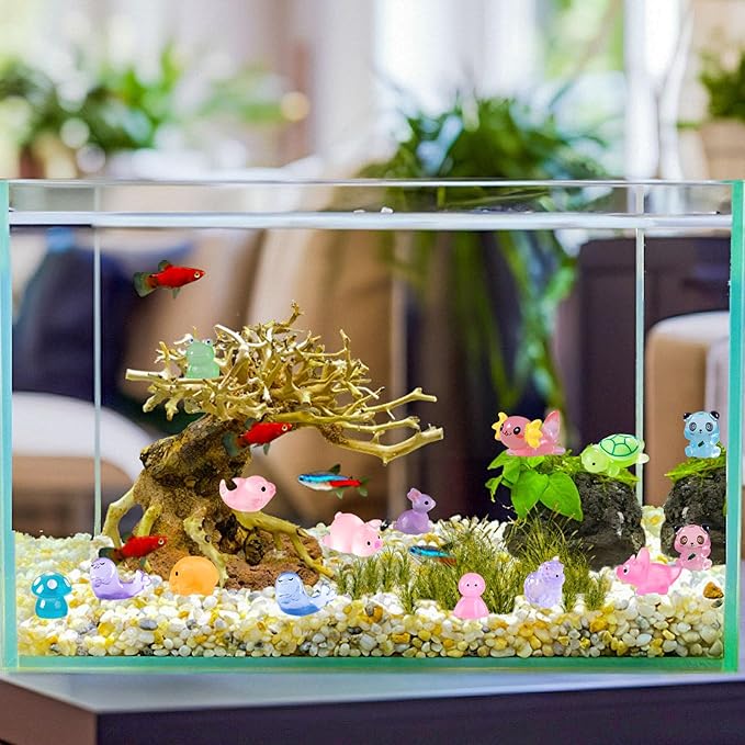 150 Pcs Mini Resin Animals Kit Accessories Variety Pack Glow Animal Figurines Resin Ducks Dinosaurs Figurines Accessories for Variety Pack for Garden Micro Landscape Aquarium Potted Dollhouse Decor