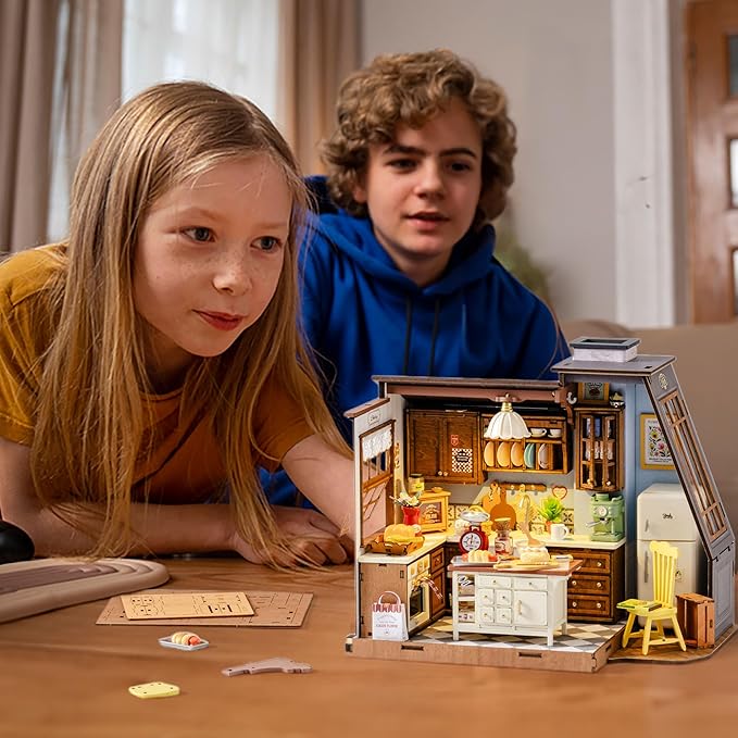 Rolife DIY Miniature House Kit for Adults, Mini Wooden Dollhouse Kit, Tiny House Diorama Building Kits-Birthday Christmas Craft Hobbies Gift for Teens Kids (Baking Kitchen)