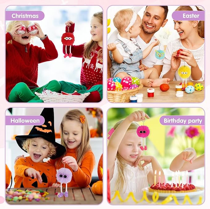 24 PCs Party Favors Keychains - Keychain Valentines for Kids Valentines Day Gifts for Kids Classroom Goodie Bags Pinata Toys Classroom Prizes Elementary Carnival Prizes in Bulk