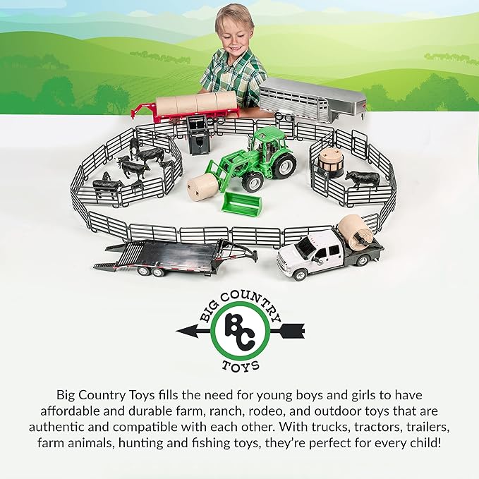 Big Country Toys - Fishing Toy Playset - Kids Fishing Set with Toy Boat and Ford F-250 Super Duty® - 12-Piece Fishing Set