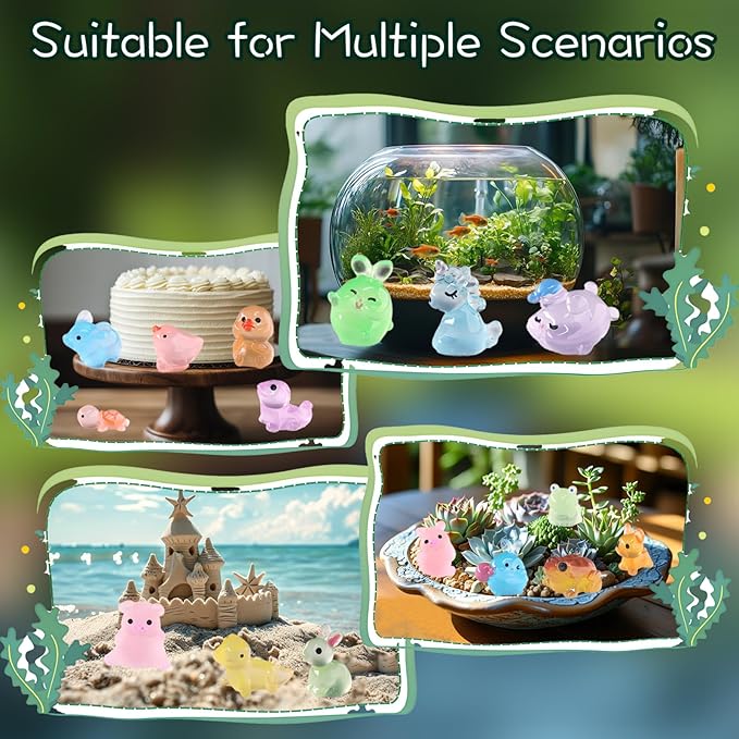 150pcs Mini Resin Animals, Mini Resin Figures for Fairy Garden Miniature Dollhouse Accessories Hide Crafts Decor Miniature Figurines