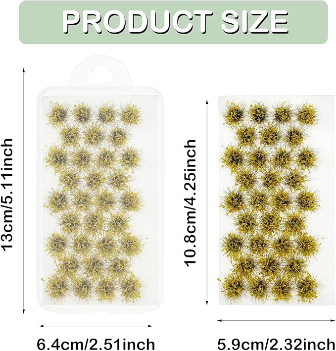 Woohome Static Grass Tufts Flower Cluster Vegetation Groups Miniature Flower Clusters for Terrain Railway Scenery Table Landscape, Yellow