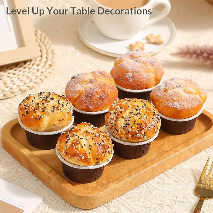 Joeabor Fake Cupcakes, Artificial Cupcakes for Display, Realistic Fake Food, Artificial Cake Fake Desserts Pastries for Decoration, Decorative Faux Cakes Set C 6 Pack