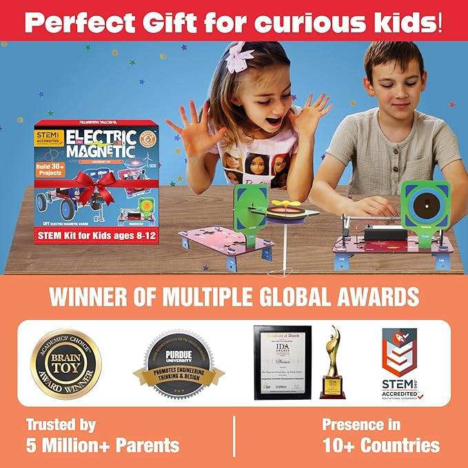 Butterfly EduFields 30in1 STEM Kits for Kids Age 8-10-12 | STEM Toys for Ages 8-13 | Electricity & Magnetism | Science Project Kit for Boys & Girls Aged 8-10-12-14 | Best Educational Birthday Gift