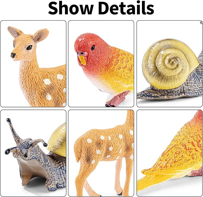Realistic Animal Figurines Set,14PCS Assorted Insects, Birds, Mammals & Reptiles Figures for Kids Nature Exploration, Science Educational Toys, Desktop Decor, Learning Toy, Sensory Toys