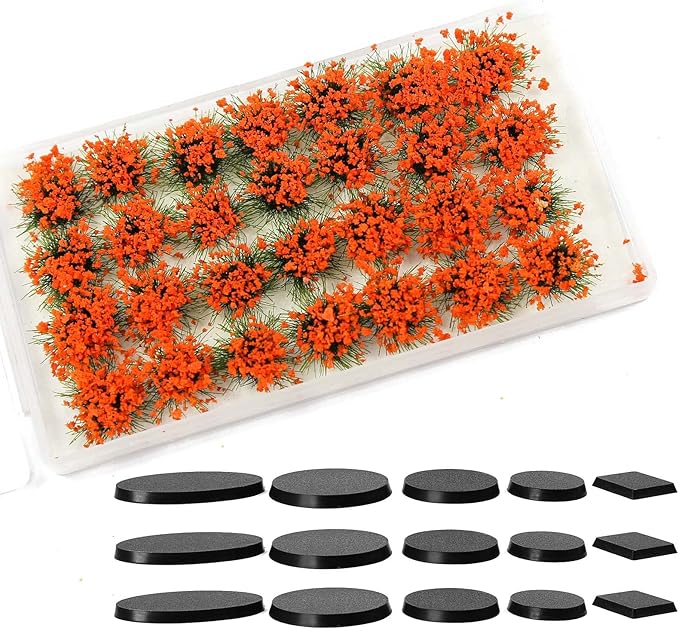 Miniature Vegetation Bushy Shrubs Tuft Flowers with Model Bases War Game DIY Railway Terrain Scenery (H)
