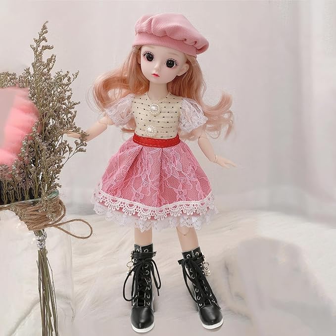 1 Pair Dolls Shoes Boots Fits 1/3 Scale BJD (24 inches Tall), High Heeled Canvas Shoes, Miniature Flat Foot Heels Sneakers Accessories, Zapatos para Pack for Cowboy Men and Women Dolls