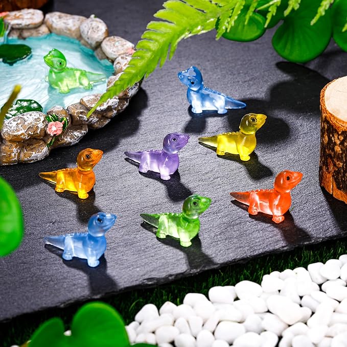 ZhouBoat 120Pcs Mini Glow Lizard Miniature Statue, Luminous Mini Resin Lizard Figure Cute Tiny Lizards Animal Miniature for DIY Garden Moss Landscape Crafts Ornaments