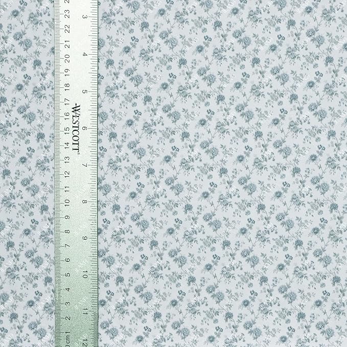 iLAND Originality Dollhouse Wallpaper 39 * 15.7 inch, Dollhouse Accessories on 1:12 Scale or 1:6 Scale (Blue Rose)