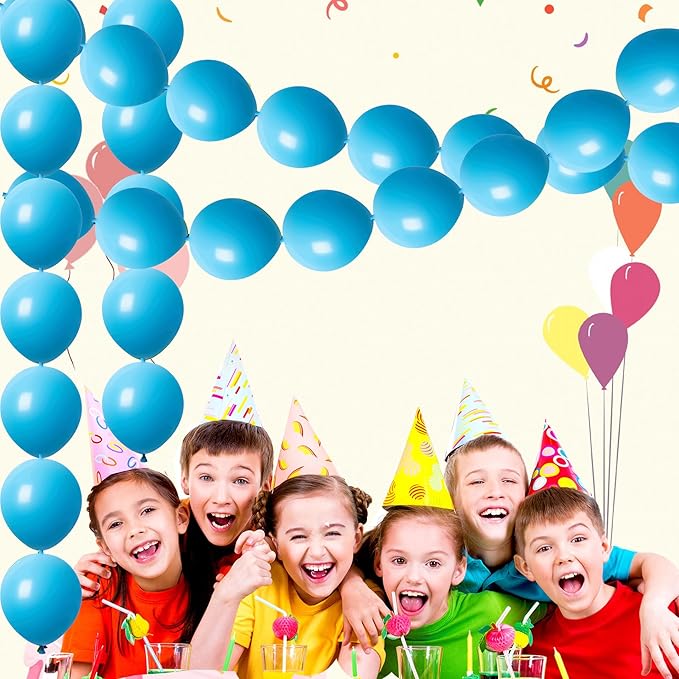 ADIDO EVA Link Balloons Light Blue 10 Inch Latex Quick Linkale Balloon 80 Pcs for Birthday, Halloween, Christmas, Party Festival Decorations