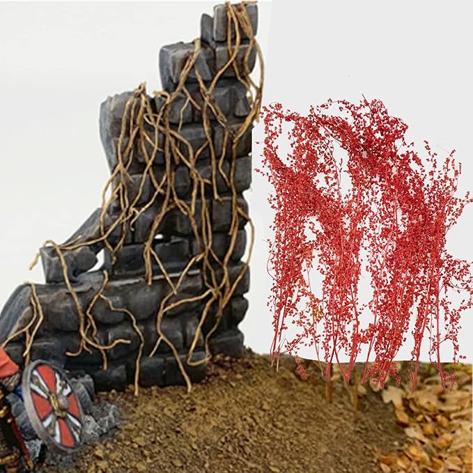 Cayway Static Grass Tuft Model Grass Tufts Railway Artificial Grass Bushy Tuft Flower Cluster Vegetation Groups for Model Train Landscape Railroad Scenery (Styel E)