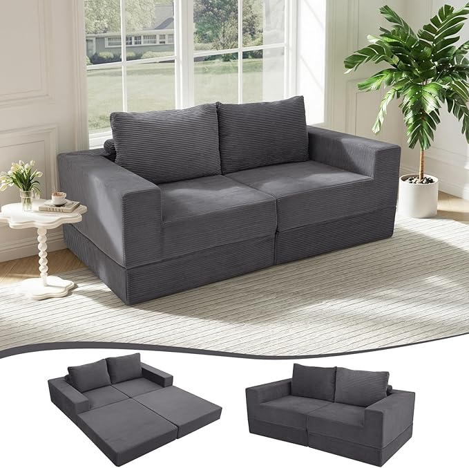 MeMoreCool Bean Bag Chair – Large Armrest Lounger for Adults, Corduroy, Foam-Filled No Assembly | Tufted Cushion & Backrest | Bedroom, Dorm & Lounge Ready | Soft Textured Seating
