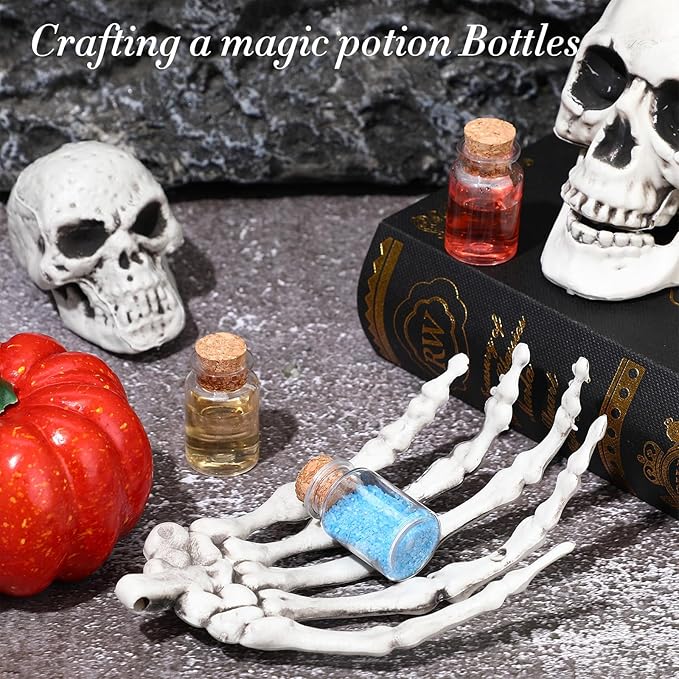 Bokon 25 Pack Mini Plastic Bottles with Corks Stoppers Eye Screws Funnels Small Potion Bottles Tiny Clear Sand Art Jar Wishing Vial for Birthday Party DIY Crafts Gift